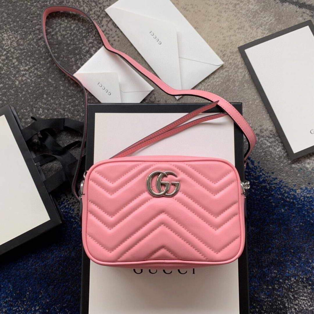 Gucci 448065 GG Marmont Matelass¨¦ Mini Bag Pink - luxibagsmall
