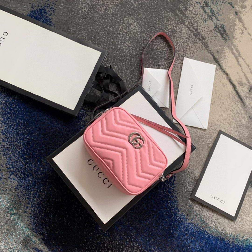 Gucci 448065 GG Marmont Matelass¨¦ Mini Bag Pink - luxibagsmall