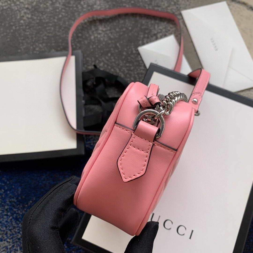 Gucci 448065 GG Marmont Matelass¨¦ Mini Bag Pink - luxibagsmall