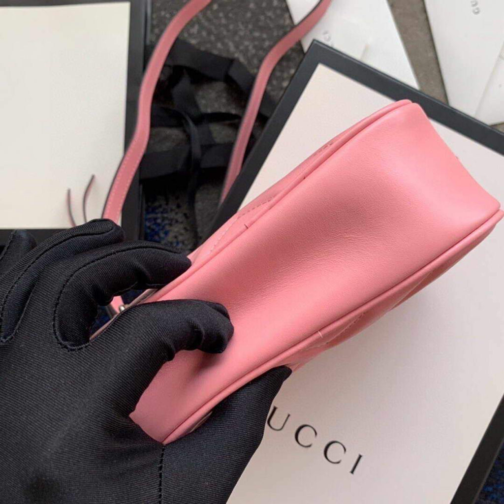 Gucci 448065 GG Marmont Matelass¨¦ Mini Bag Pink - luxibagsmall