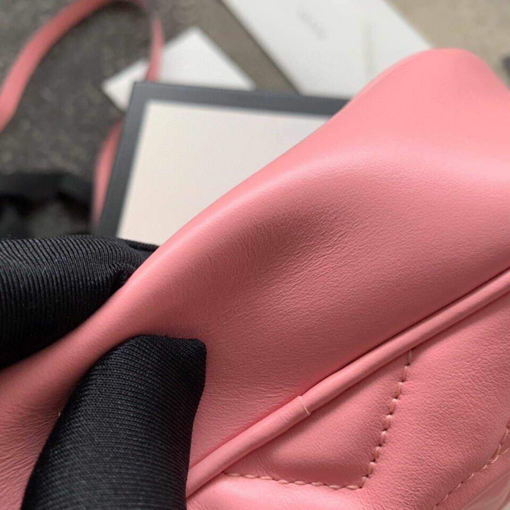 Gucci 448065 GG Marmont Matelass¨¦ Mini Bag Pink - luxibagsmall