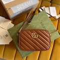 Gucci 448065 GG Marmont Matelass¨¦ Mini Bag Brown - luxibagsmall