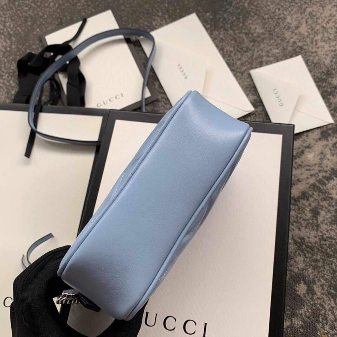 Gucci 448065 GG Marmont Matelass¨¦ Mini Bag Blue - luxibagsmall