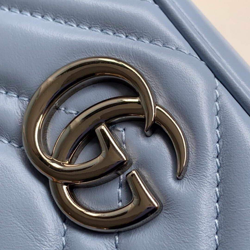 Gucci 448065 GG Marmont Matelass¨¦ Mini Bag Blue - luxibagsmall
