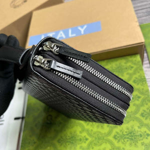 Gucci 449246 Gucci Sima Leather Zip Around Case Black - Default Title - View 6