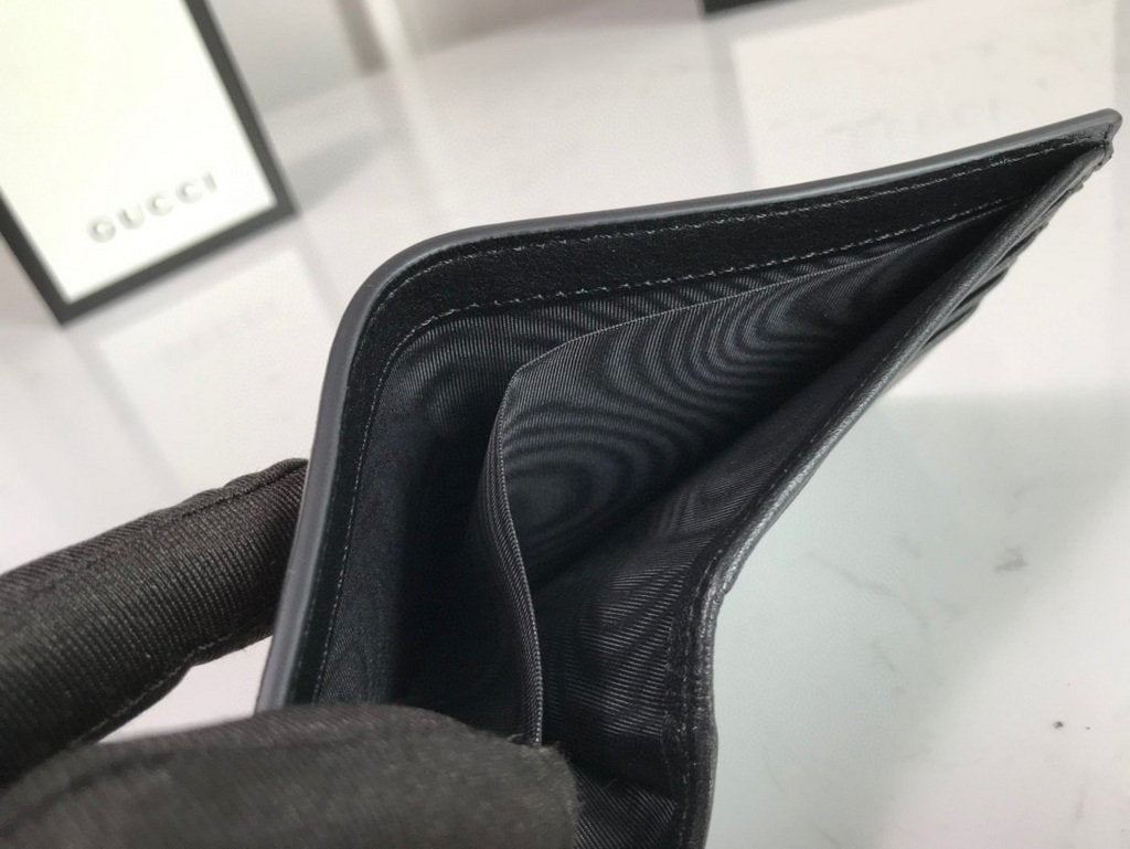 Gucci 451268 Bee Print GG Supreme Wallet Beige/ebony