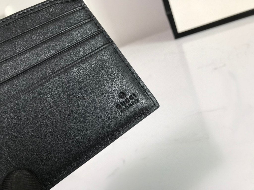 Gucci 451268 Bee Print GG Supreme Wallet Beige/ebony