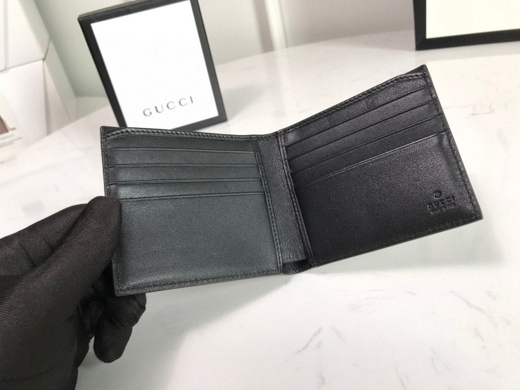 Gucci 451268 Kingsnake Print GG Supreme Wallet Beige/ebony