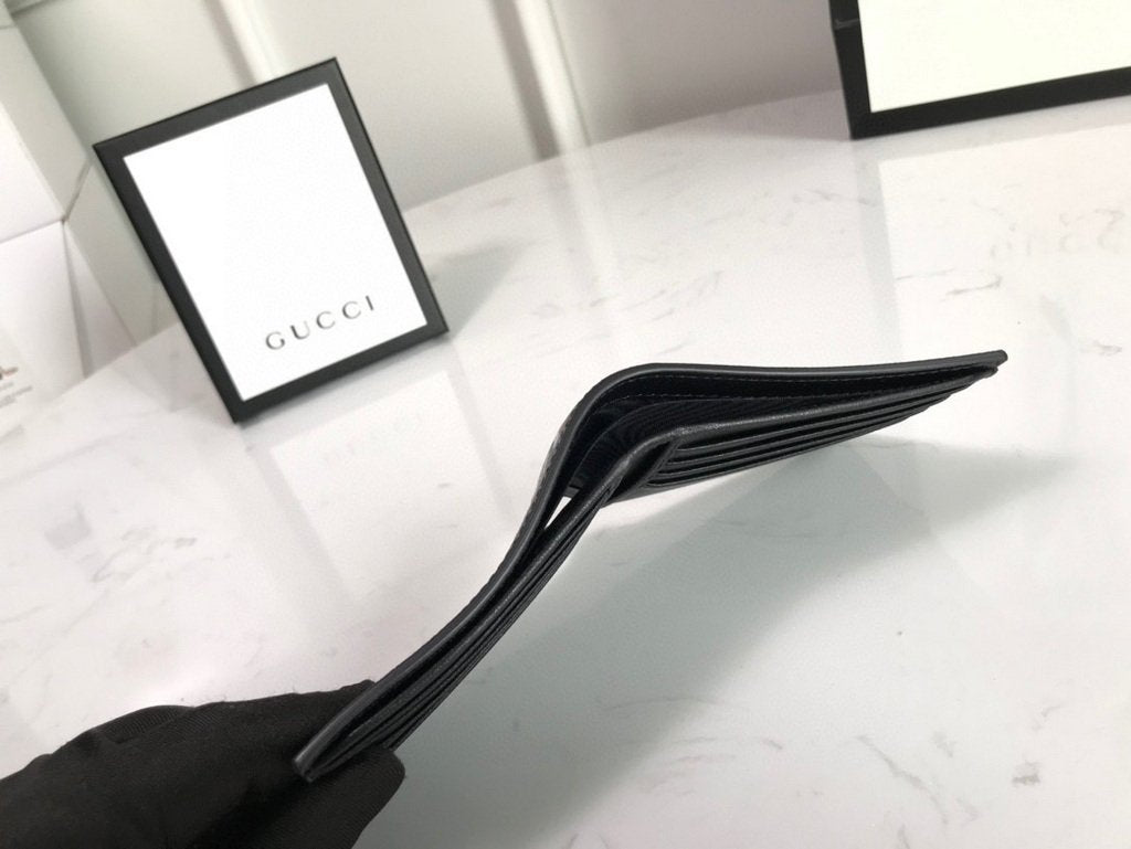 Gucci 451268 Kingsnake Print GG Supreme Wallet Black/grey