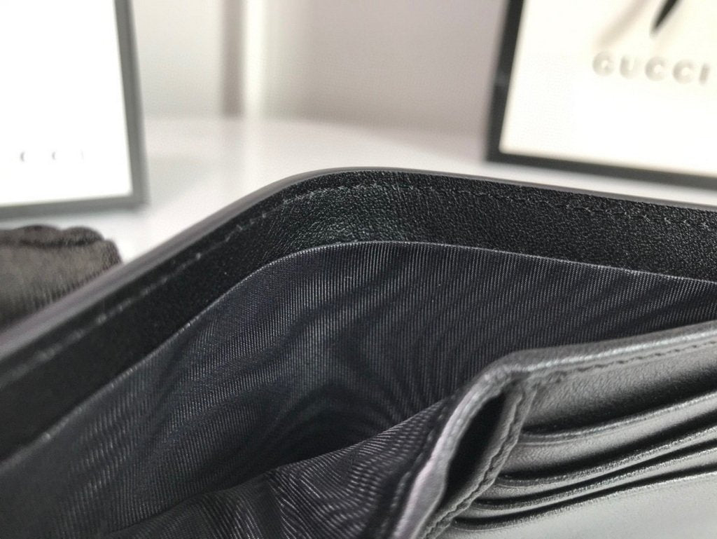 Gucci 451268 Kingsnake Print GG Supreme Wallet Black/grey