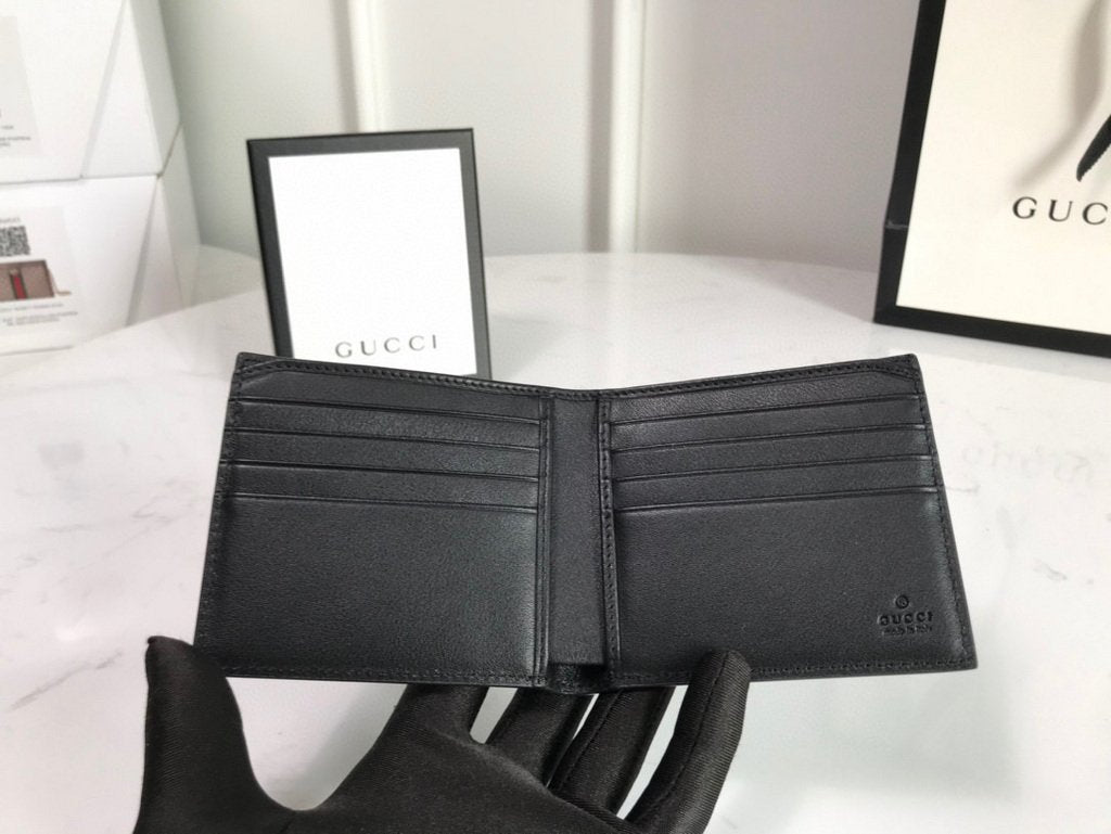 Gucci 451268 Kingsnake Print GG Supreme Wallet Black/grey