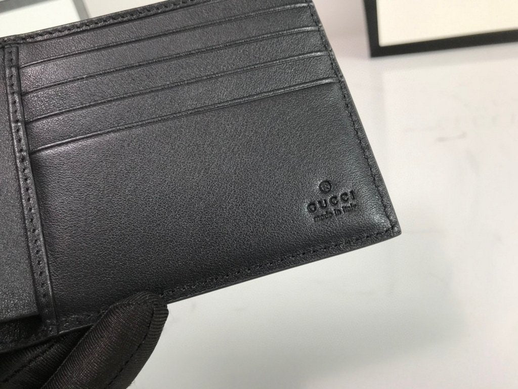 Gucci 451268 Kingsnake Print GG Supreme Wallet Black/grey