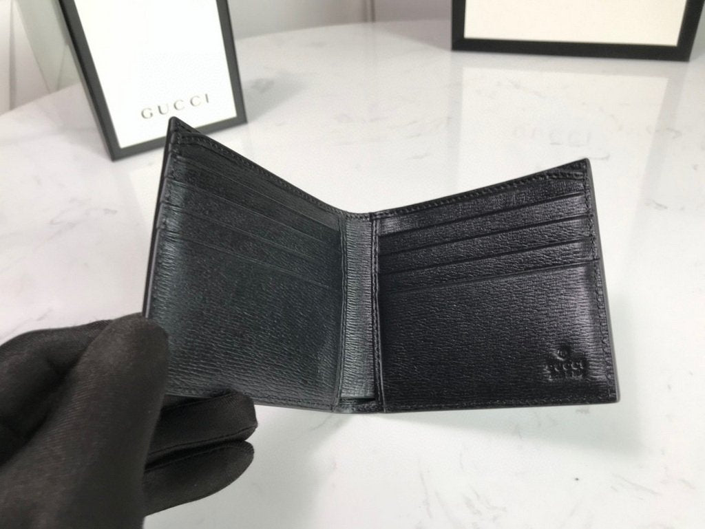 Gucci 451268 Kingsnake Print GG Supreme Wallet Black