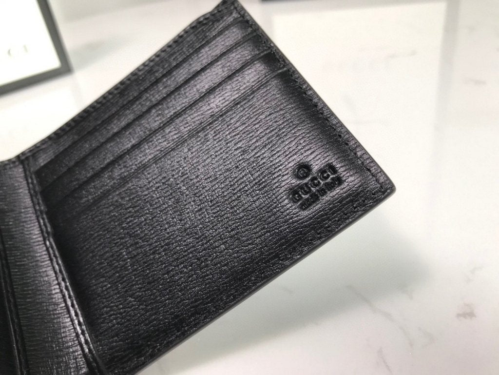 Gucci 451268 Kingsnake Print GG Supreme Wallet Black