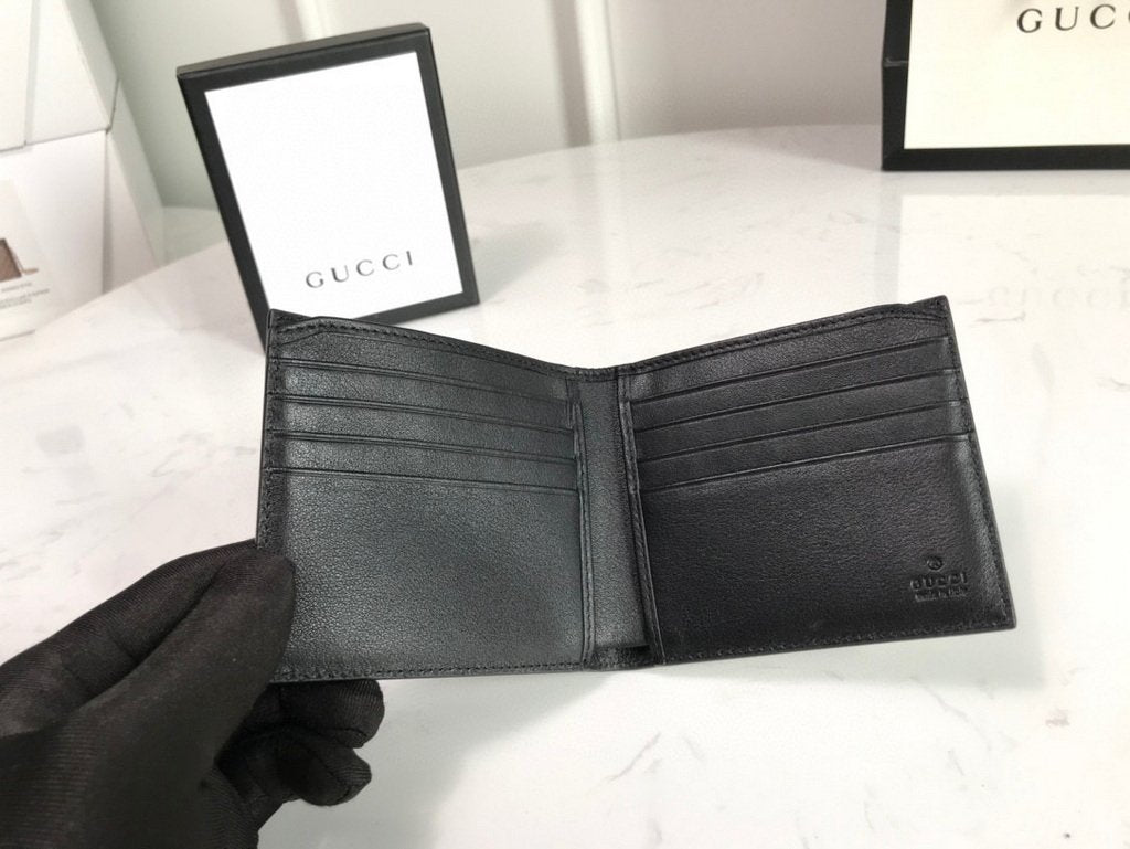 Gucci 451268 Tiger Print GG Supreme Wallet Beige/ebony