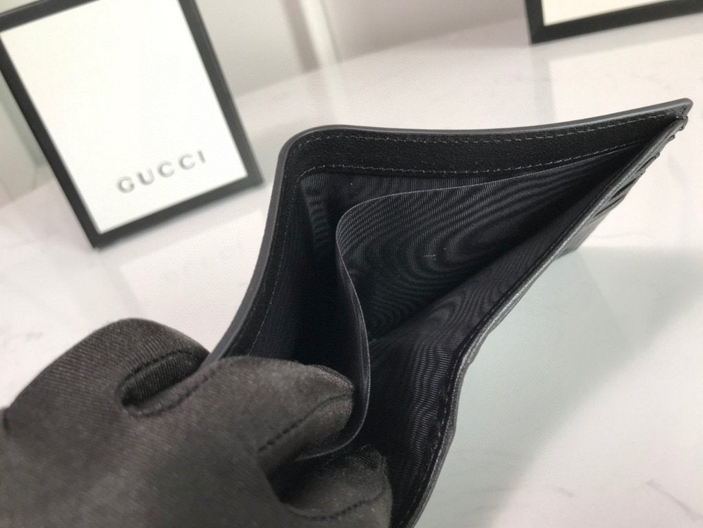 Gucci 451268 Wolf Print GG Supreme Wallet Black