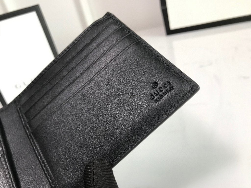 Gucci 451268 Wolf Print GG Supreme Wallet Black