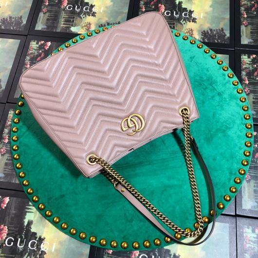 Gucci 453569 GG Marmont Matelass¨¦ Shoulder Bag Light Pink - luxibagsmall