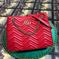 Gucci 453569 GG Marmont Matelass¨¦ Shoulder Bag Red - luxibagsmall
