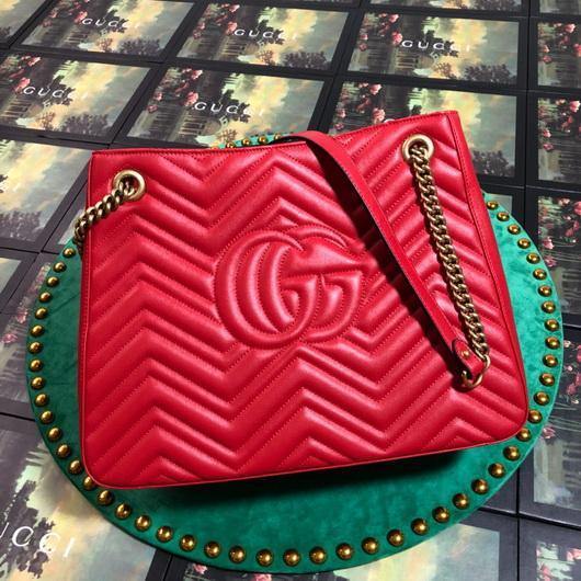 Gucci 453569 GG Marmont Matelass¨¦ Shoulder Bag Red - luxibagsmall