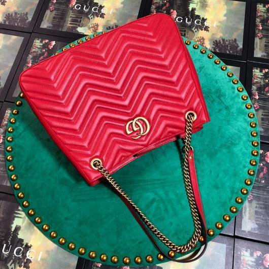Gucci 453569 GG Marmont Matelass¨¦ Shoulder Bag Red - luxibagsmall