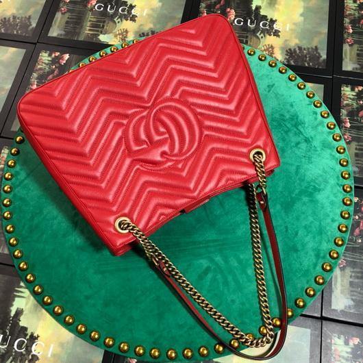 Gucci 453569 GG Marmont Matelass¨¦ Shoulder Bag Red - luxibagsmall