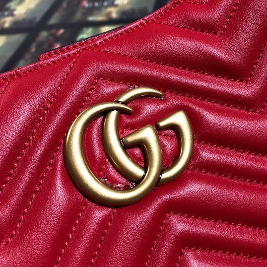 Gucci 453569 GG Marmont Matelass¨¦ Shoulder Bag Red - luxibagsmall