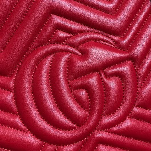 Gucci 453569 GG Marmont Matelass¨¦ Shoulder Bag Red - luxibagsmall