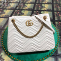 Gucci 453569 GG Marmont Matelass¨¦ Shoulder Bag White - luxibagsmall