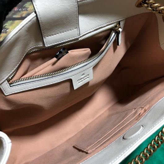 Gucci 453569 GG Marmont Matelass¨¦ Shoulder Bag White - luxibagsmall
