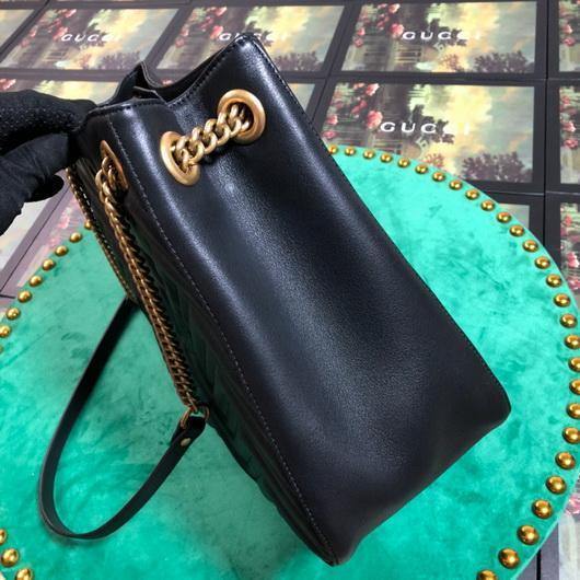 Gucci 453569 GG Marmont Matelass¨¦ Shoulder Bag Black - luxibagsmall