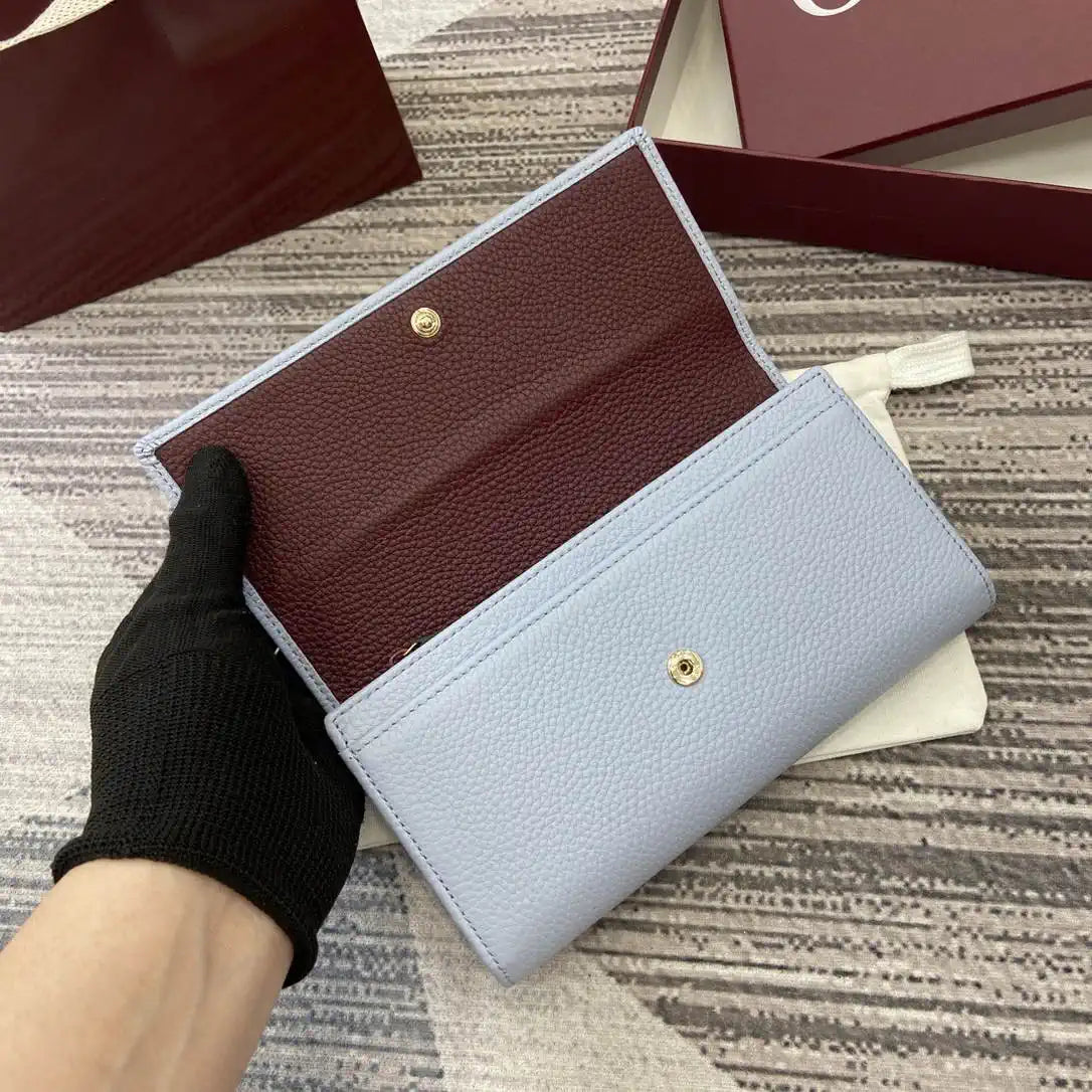 Gucci 456116 Bi-color GG Marmont continental wallet Blue and red leather