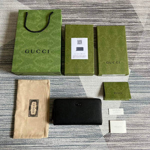 Gucci 456117 GG Marmont Leather Zip Around Wallet Black - Default Title - View 9