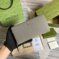 Gucci 456117 GG Marmont Leather Zip Around Wallet Dark grey - Default Title - View 1