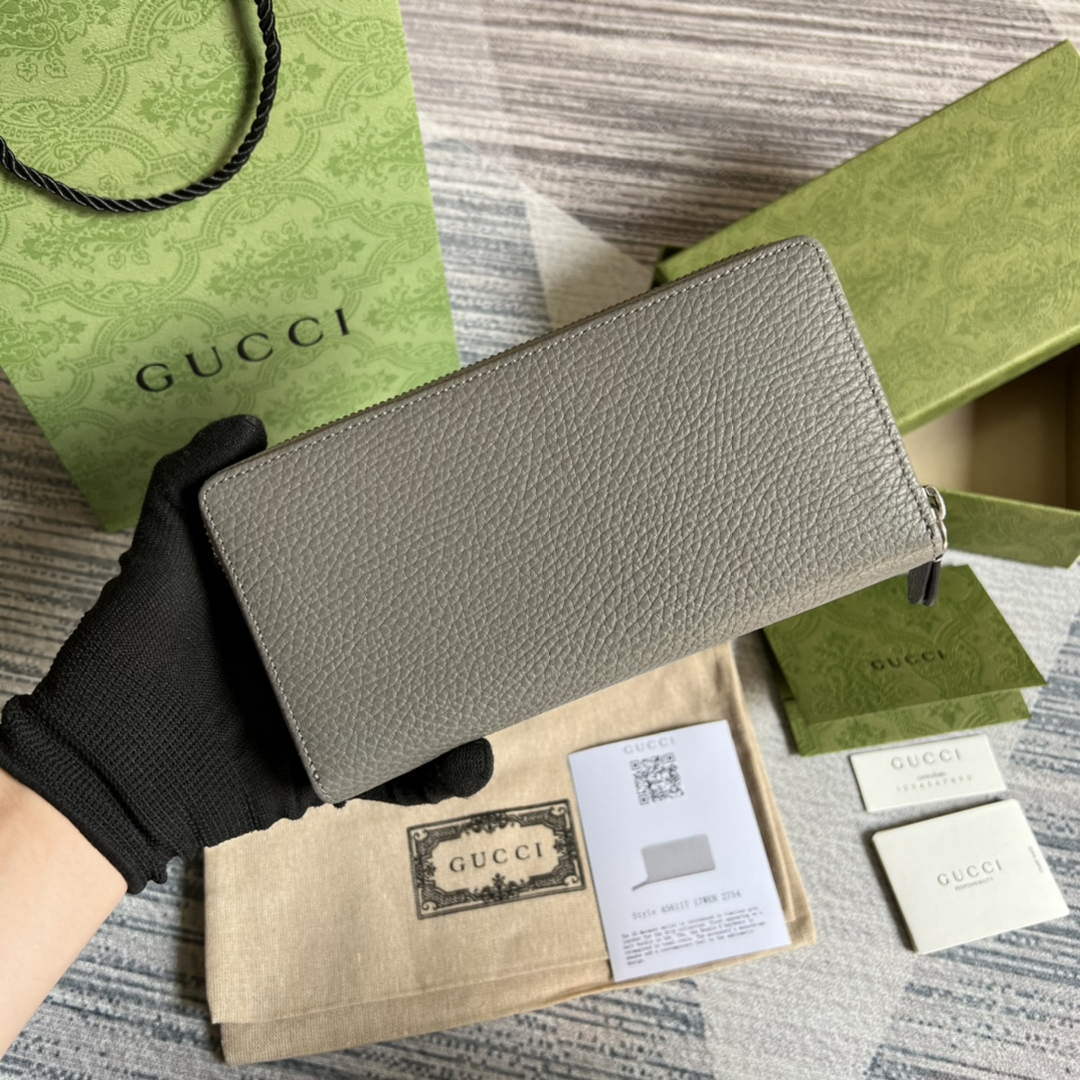 Gucci 456117 GG Marmont Leather Zip Around Wallet Dark grey - Default Title - View 2