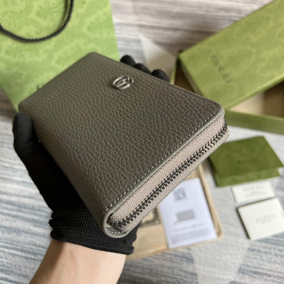 Gucci 456117 GG Marmont Leather Zip Around Wallet Dark grey - Default Title - View 5