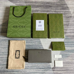 Gucci 456117 GG Marmont Leather Zip Around Wallet Dark grey - Default Title - View 9