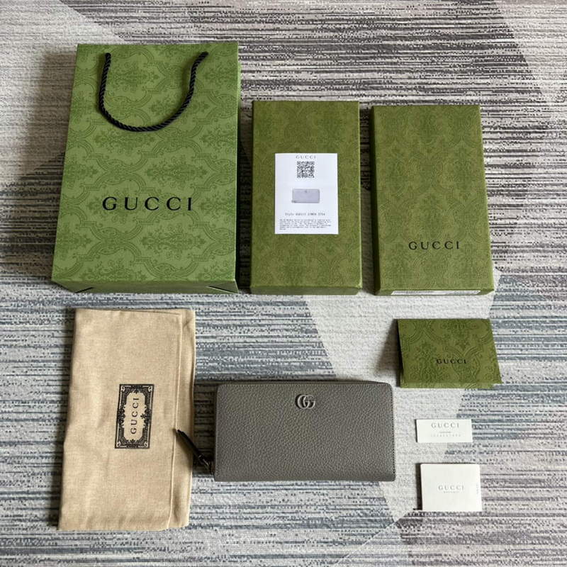 Gucci 456117 GG Marmont Leather Zip Around Wallet Dark grey - Default Title - View 9