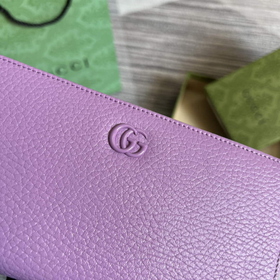Gucci 456117 GG Marmont Leather Zip Around Wallet Light purle - Default Title - View 7
