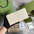 Gucci 456117 GG Marmont Leather Zip Around Wallet White
