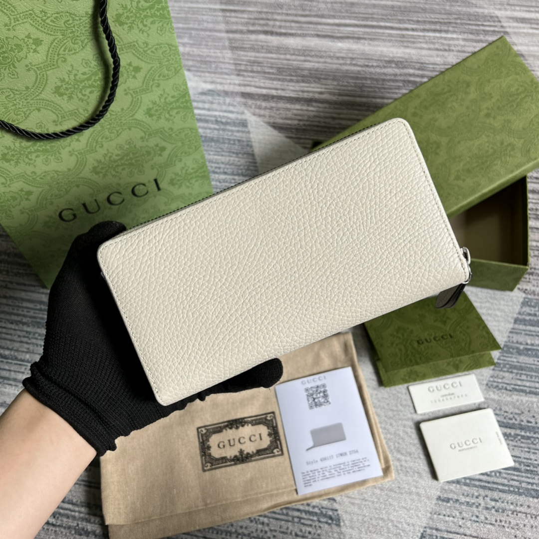 Gucci 456117 GG Marmont Leather Zip Around Wallet White - Default Title - View 2