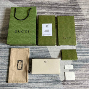 Gucci 456117 GG Marmont Leather Zip Around Wallet White - Default Title - View 9