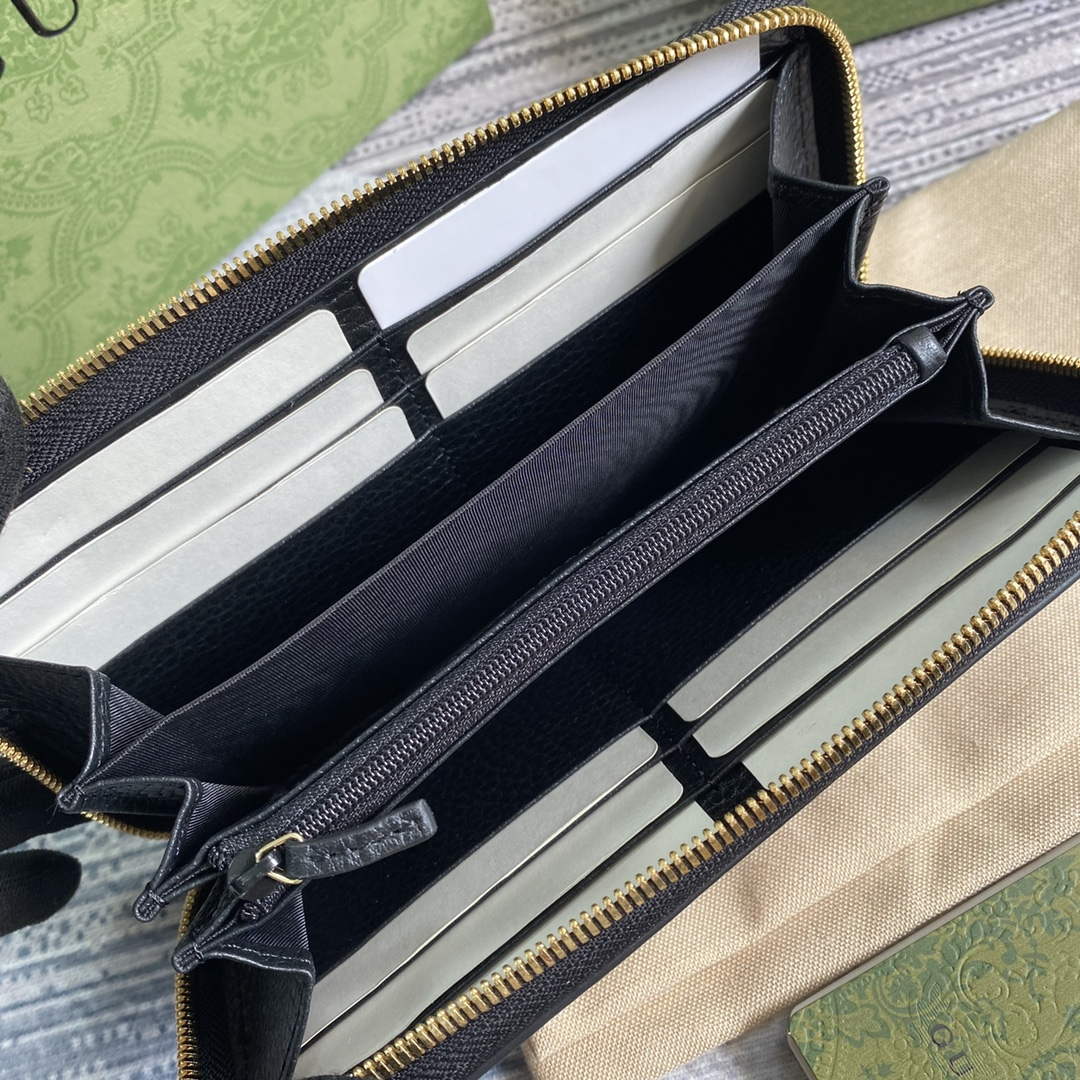 Gucci 456117 GG Marmont Zip Around Wallet Black - Default Title - View 8