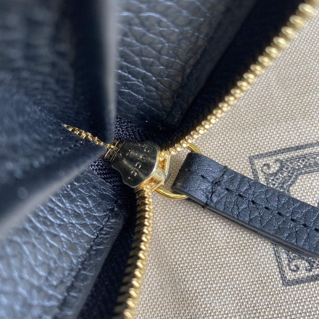 Gucci 456117 GG Marmont Zip Around Wallet Black