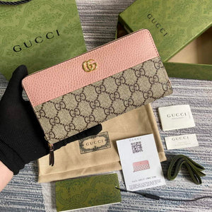 Gucci 456117 GG Marmont Zip Around Wallet Pink - Default Title - View 1