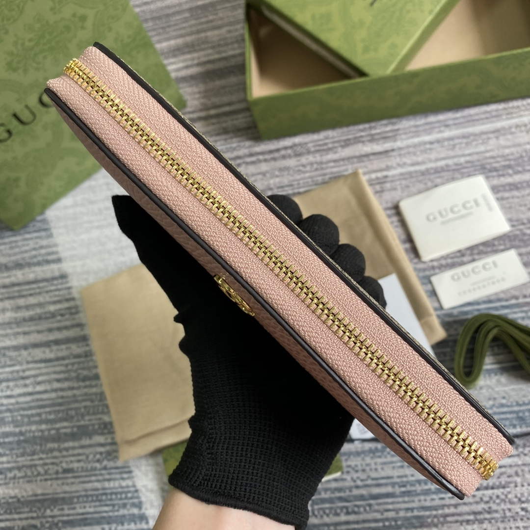 Gucci 456117 GG Marmont Zip Around Wallet Pink - Default Title - View 6
