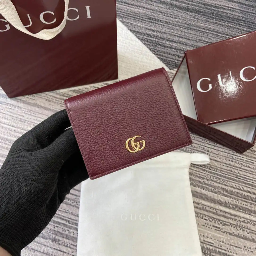 Gucci 456126  Bi-color GG Marmont small wallet Wind Red