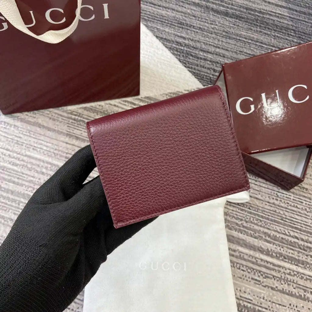 Gucci 456126  Bi-color GG Marmont small wallet Wind Red