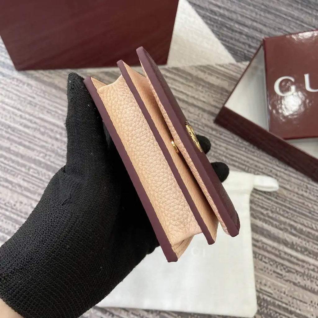 Gucci 456126  Bi-color GG Marmont small wallet Wind Red