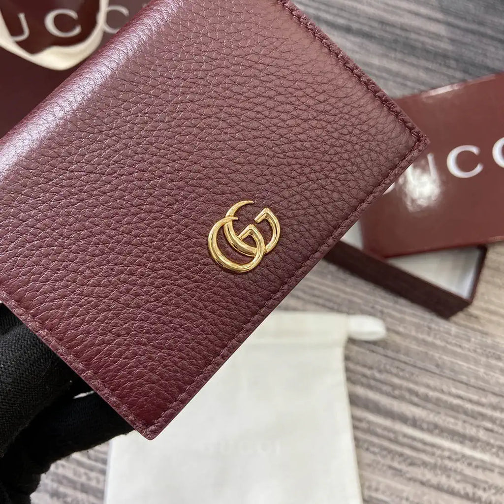 Gucci 456126  Bi-color GG Marmont small wallet Wind Red
